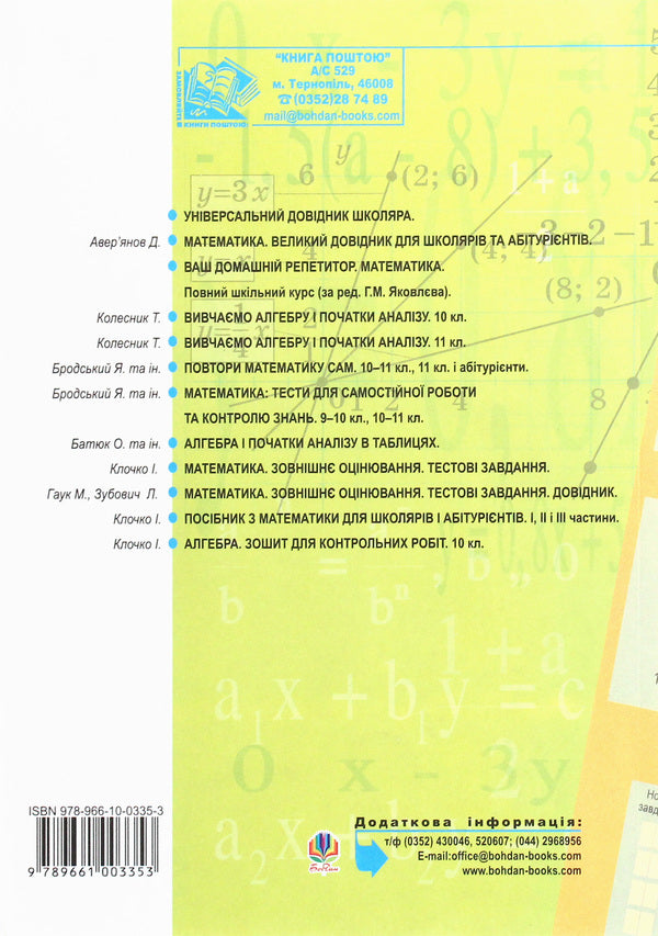 Algebra. Notebook For Control Works. 11Th Grade / Алгебра. Зошит для контрольних робіт. 11 клас I. Klochko / я 9789661003353-2