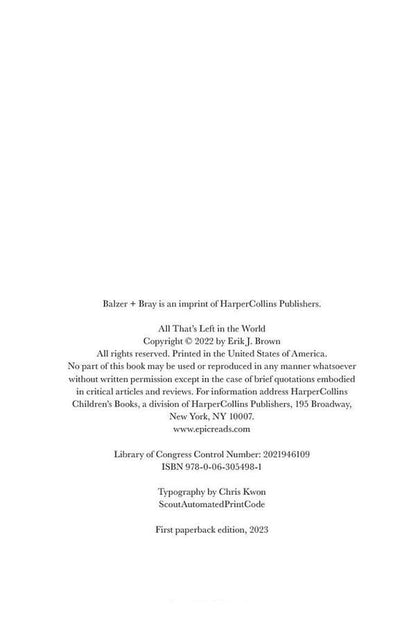 All That's Left in the World / All That's Left in the World Эрик Браун 9781444960167-5