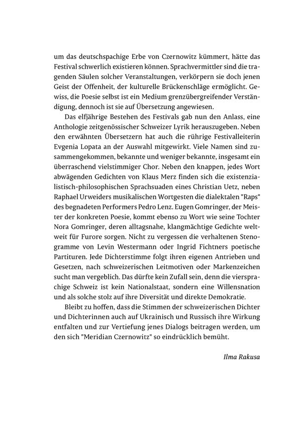 An anthology of contemporary German-language poetry from Switzerland in Ukrainian and Russian translations / Антологія сучасної німецькомовної поезії зі Швейцарії в українських та російських перекладах  978-617-8024-13-0-6