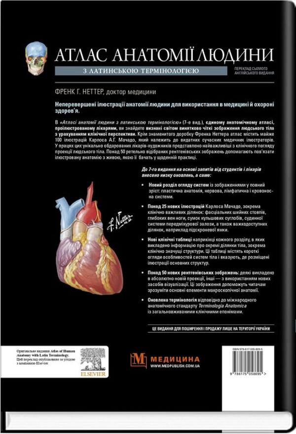 Anatomy Atlas Of Human With Latin Terminology / Атлас анатомії людини з латинською термінологією FRANN NETTER / Френк Неттер 9786175058695-2