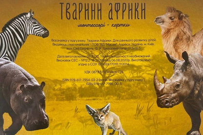 Animals Of Africa Montessori Cards - Тварини Африки Монтессор-картки - Author not specified 9786177985005-2
