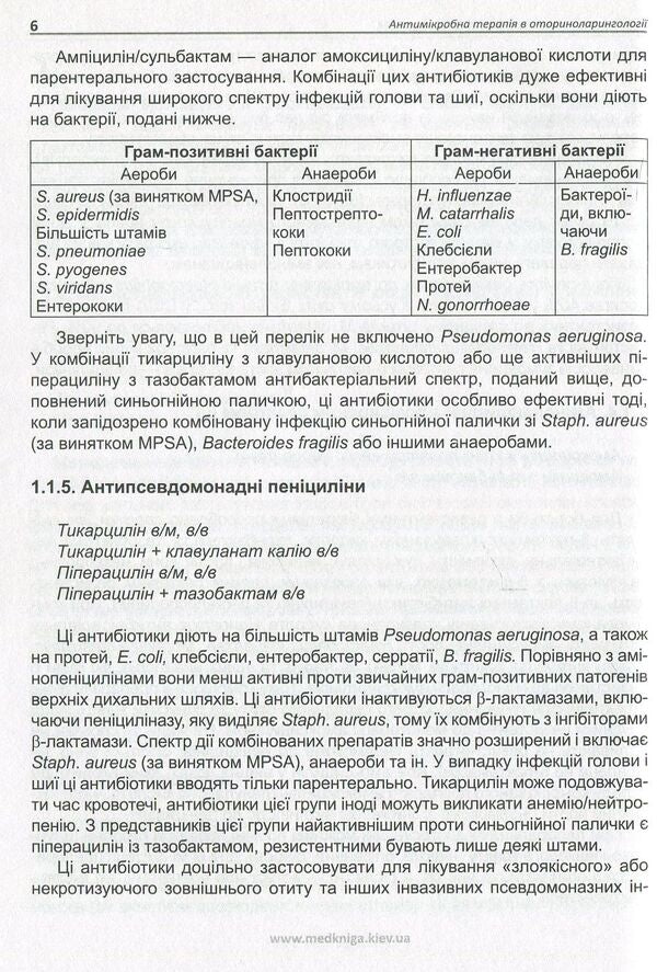 Antimicrobial therapy in otorhinolaryngology / Антимікробна терапія в оториноларингології Анна Задорожная, Александр Науменко, Федор Юрочко 978-966-1597-29-6-5