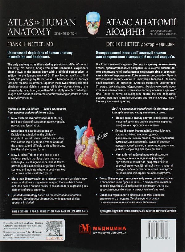 Atlas of Human Anatomy / Atlas of human anatomy / Atlas of Human Anatomy / Атлас анатомії людини Фрэнк Неттер 978-617-505-769-8-2