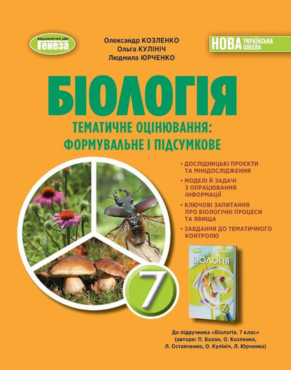 Biology. 7Cl. Notebook For Thematic And Final Works / Біологія. 7кл. Зошит для тематичних та підсумкових робіт Alexander Kozlenko, Olga Kulinych, Lyudmila Yurchenko / Александр Козленко, Ольга Кулинич, Людмила Юрченко 9786178370121-1