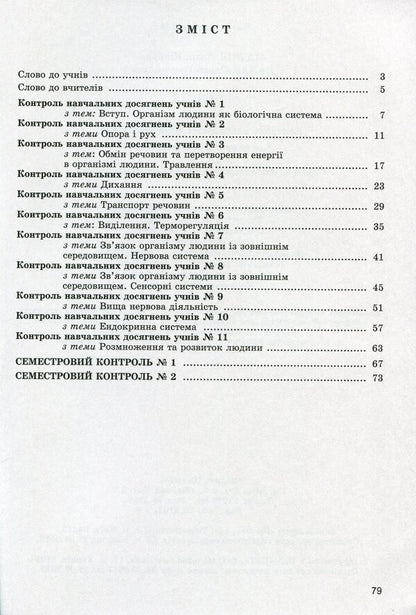 Biology. 8th grade Control of students' educational achievements / Біологія. 8 клас. Контроль навчальних досягнень учнів Павел Балан, Надежда Матяш 978-966-11-1202-4-3