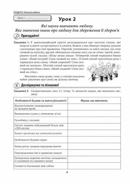 Biology. Grade 8. Workbook / Біологія. 8 клас. Робочий зошит Liper is mirna, Valery Virkun, Marina Batyuk / Лілія Мірна, Валері Віркун, Марина Бітіук 9789664965702-5