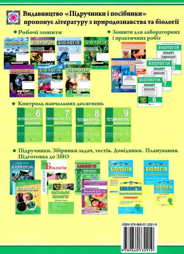 Biology. Grade 9. Practical guide / Біологія. 9 клас. Практичний довідник Иван Барна 978-966-07-3291-9-2
