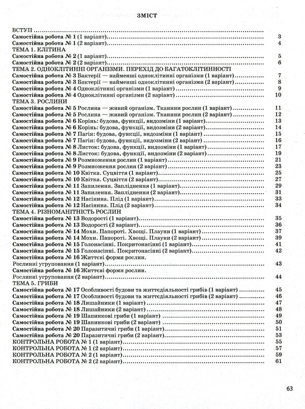 Biology. Test control of learning results. 6th grade (+ Workbook for practical work) / Біологія. Тестовий контроль результатів навчання. 6 клас (+ Зошит для практичних робіт) Оксана Спрягайло, Александр Спрягайло 978-966-945-222-1-3