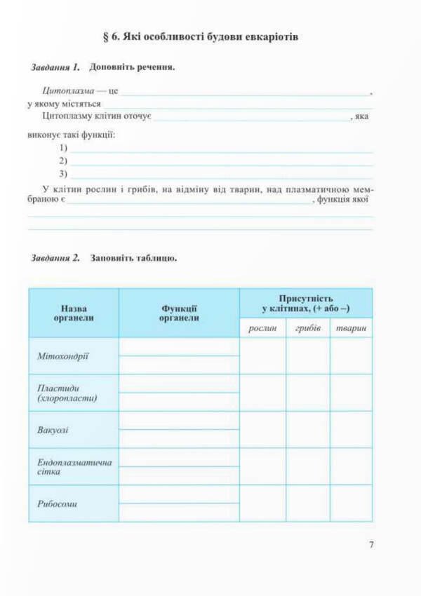 Biology. Workbook. 7Th Grade (To The Textbook Balan P.) / Біологія. Робочий зошит. 7 клас. (До підручника Балан П.) Iryna Zharkova, Larisa Mechnyk / Ірина Жаркова, Лариса Мечник 9789660743502-3