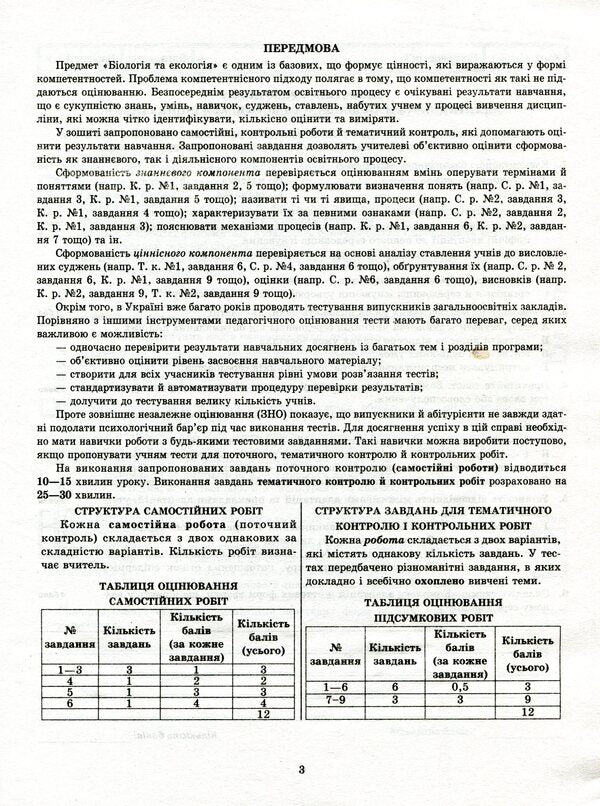Biology And Ecology. Workbook For Current And Thematic Assessment. Grade 11 / Біологія і екологія. Зошит для поточного та тематичного оцінювання. 11 клас Tamara Salo, Larisa Derevynskaya / Тамара Сало, Лариса Деревинская 9786176865926-3