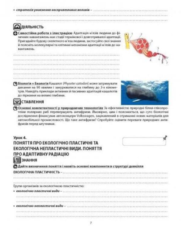 Biology and ecology. A workbook. Grade 11 / Біологія і екологія. Робочий зошит. 11 клас Валерий Соболь 978-617-539-298-0-4