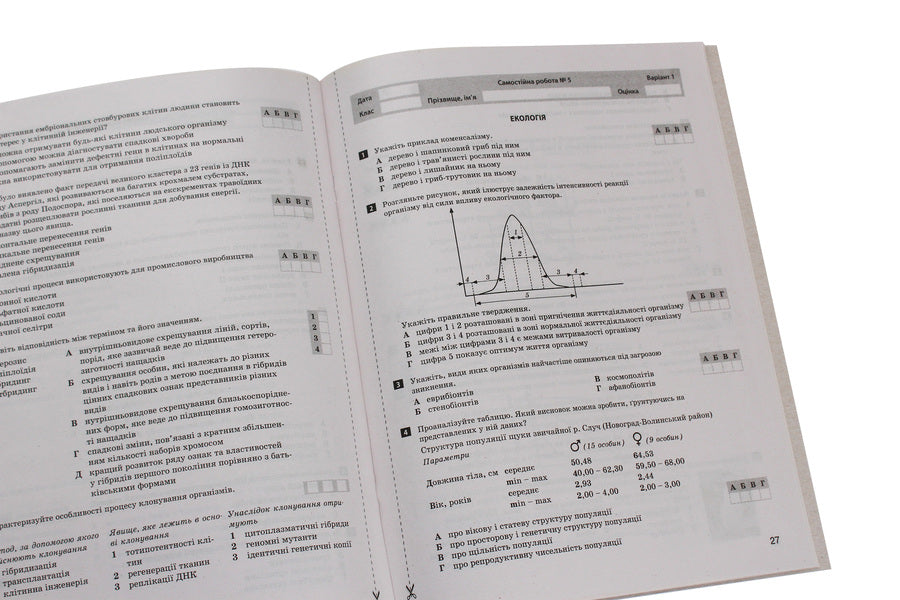 Biology and ecology. Profile level. Test control of learning results. 11th grade (+ Appendix) / Біологія і екологія. Профільний рівень. Тестовий контроль результатів навчання. 11 клас (+ Додаток) Оксана Спрягайло, Александр Спрягайло 978-966-945-108-8-5