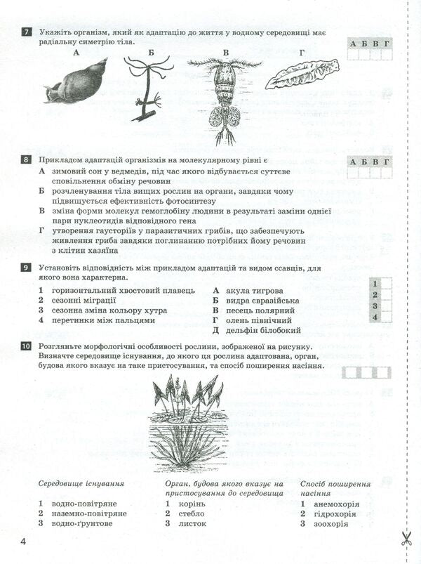 Biology and ecology. Test control of learning results. Standard level. 11th grade (+ Appendix) / Біологія і екологія. Тестовий контроль результатів навчання. Рівень стандарту. 11 клас (+ Додаток) Сергей Дерий, Оксана Спрягайло, Александр Спрягайло 978-966-945-107-1-5