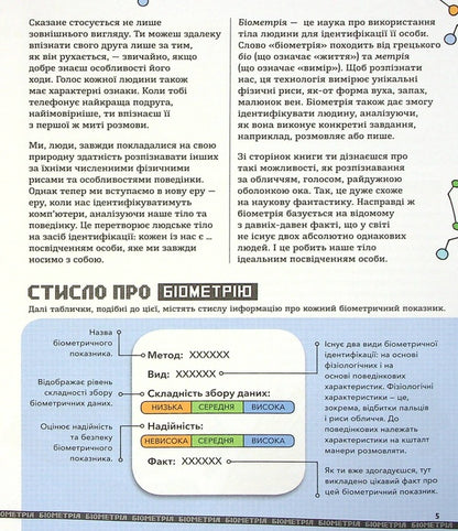 Biometrics and systems that work for your security / Біометрія та системи, що працюють для твоєї безпеки Мария Бирмингем 978-617-09-7352-8-6