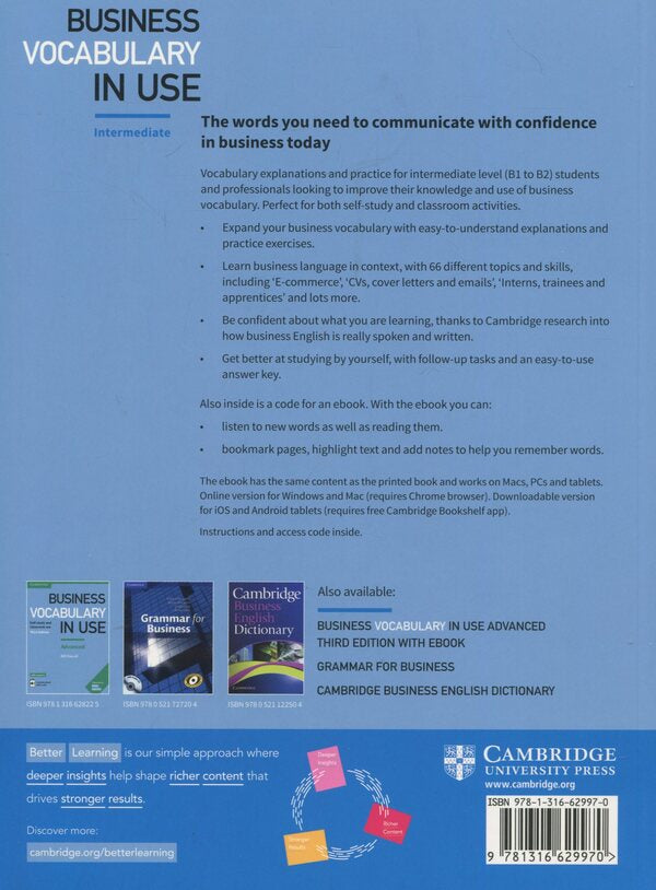 Business Vocabulary In Use: Intermediate Book With Answers And Enhanced Ebook Self-Study And Classroom Use Bill Maskull / Билл Маскулл 9781316629970-2