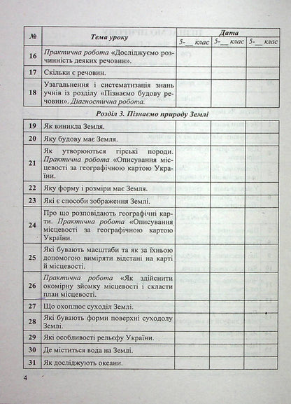 Calendar And Thematic Planning. We Get To Know Nature. 5Th Grade / Календарно-тематичне планування. Пізнаємо природу. 5 клас Irina Zharkova / Ірина Жаркова 9789660740662-2