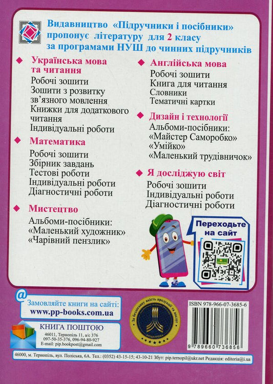 Calendar Planning According To The Program Of R. Shiyan. 2Nd Grade For 2024-2025. P. / Календарне планування за програмою Р. Шияна. 2 клас на 2024-2025 н. р. Irina Zharkova / Ірина Жаркова 9789660736856-2