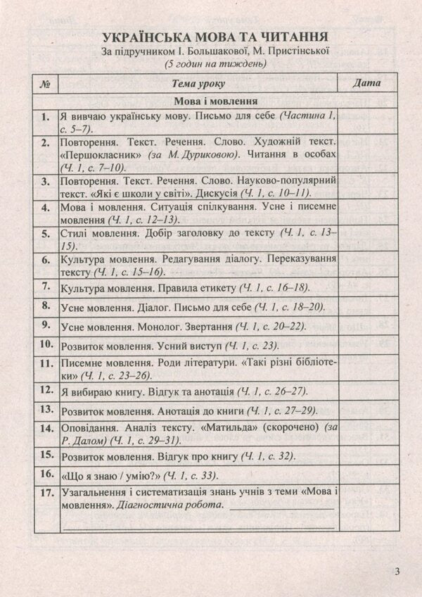 Calendar planning (according to the program of R. Shiyan). 3rd grade 2022-2023 born / Календарне планування (за програмою Р. Шияна). 3 клас 2022-2023 н.р. Ирина Жаркова 978-966-07-3706-8-4