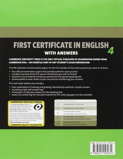 Cambridge First Certificate in English 4 / Cambridge First Certificate in English 4  978-0521156974-2