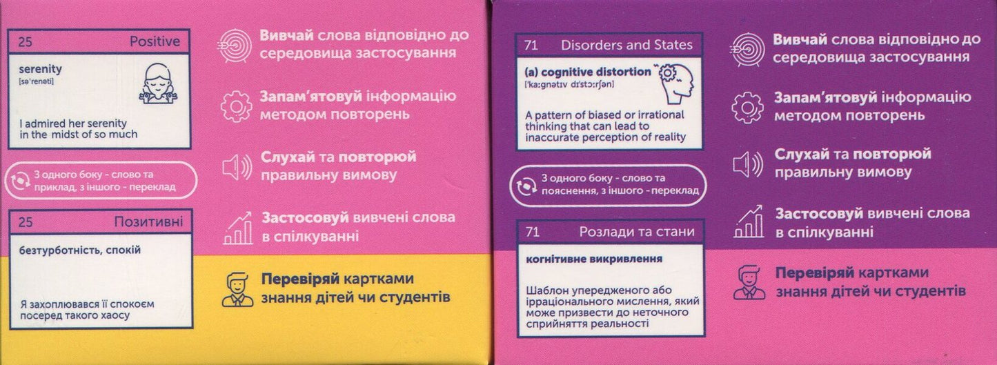 Cards Of English Words. Psychology & Emotions (210 Cards) / Картки англійських слів. Psychology & Emotions (210 карток) / Author not specified 9786178456061-2