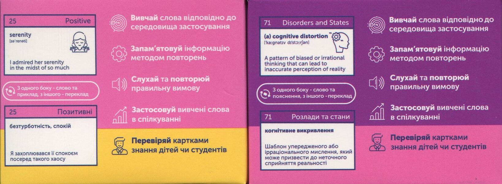Cards Of English Words. Psychology & Emotions (210 Cards) / Картки англійських слів. Psychology & Emotions (210 карток) / Author not specified 9786178456061-2