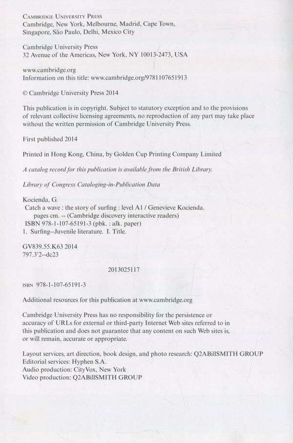 Catch A Wave. The Story Of Surfing. Book With Online Access Genevieve Kochenda / Женевьева Коченда 9781107651913-3