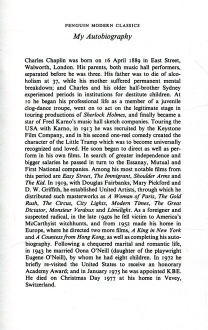 Charles Chaplin. My Autobiography / Charles Chaplin. My Autobiography Чарли Чаплин 9780141011479-3