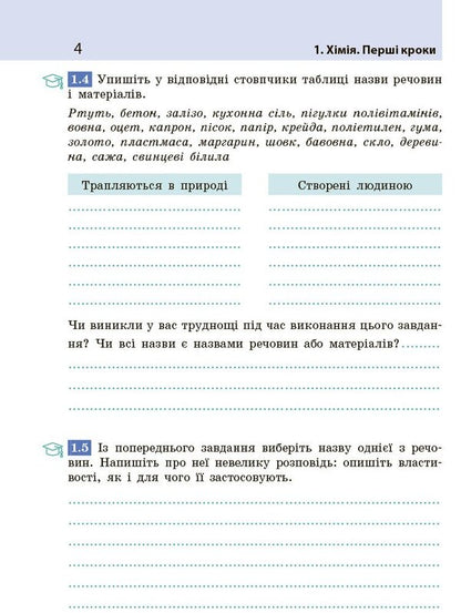 Chemistry. 7Th Grade. Workbook / Хімія. 7 клас. Робочий зошит Alexey Hryhorovych / Олексій Григорович 9786170989529-5