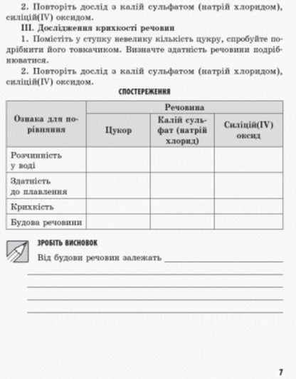 Chemistry. 8th grade Notebook for laboratory experiments and practical work / Хімія. 8 клас. Зошит для лабораторних дослідів і практичних робіт Алексей Григорович, Ирина Черевань 9786170930200-6