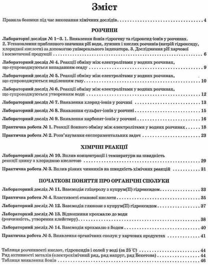 Chemistry. 9th grade Notebook for laboratory experiments and practical work / Хімія. 9 клас. Зошит для лабораторних дослідів і практичних робіт Алексей Григорович, Ирина Черевань 9786170935946-4
