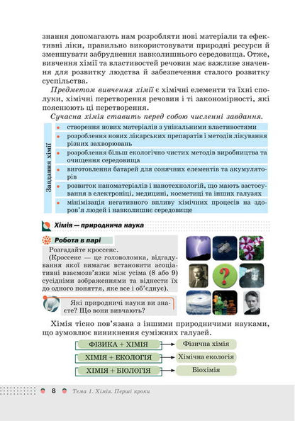 Chemistry. Grade 7. Textbook / Хімія. 7 клас. Підручник Olga Kuzyshyn, Yuri Pakhomov, Lily Midak, Christina Budyan / Ольга Кузішин, Юрій Пахомов, Лілія Мідак, Крістіна Будждіган 9789663089317-4