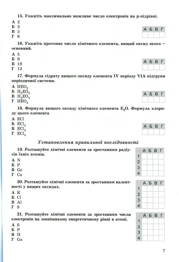Chemistry. Workbook for thematic and semester control of knowledge. 8th grade / Хімія. Зошит для тематичного та семестрового контролю знань. 8 клас Анна Лашевская, Алина Лашевская 978-966-11-0742-6-6
