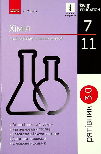 Chemistry In Definitions, Tables And Diagrams. 7-11 Grade / Хімія у визначеннях, таблицях і схемах. 7-11 клас Elena Bylyk / Олена Білик 9786170971623-1