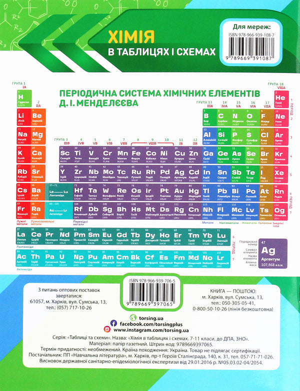 Chemistry in tables and diagrams.7-11 grades.Assistance in preparing for DPA, ZNO / Хімія в таблицях і схемах. 7-11 класи. Допомога у підготовці до ДПА, ЗНО Наталья Варавва 978-966-939-706-5-2