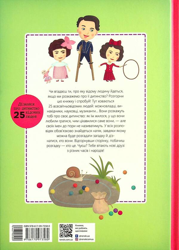 Childhood of famous people / Дитинство славетних людей Петра Текслова 978-617-09-7358-0-2