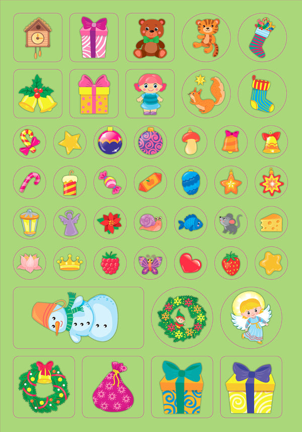 Christmas gifts. Festive decorative stickers / Різдвяні подарунки. Святкові наліпки-прикрашалки  978-617-544-015-5-5