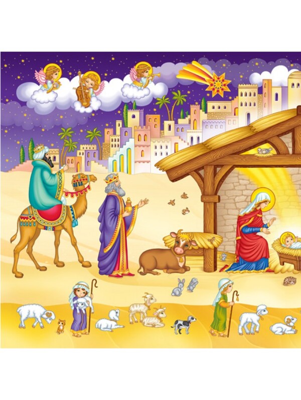 Christmas shop with stickers + coloring pages / Різдвяна шопка з наліпками + розмальовки  978-966-938-656-4-4