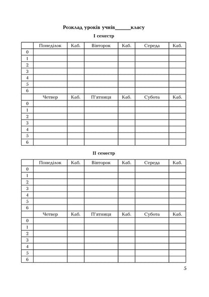 Class Teacher's Diary. 1-4 Classes / Щоденник класовода. 1-4 класи Sofia Ryabova / Софія Рябова 9789661057622-6