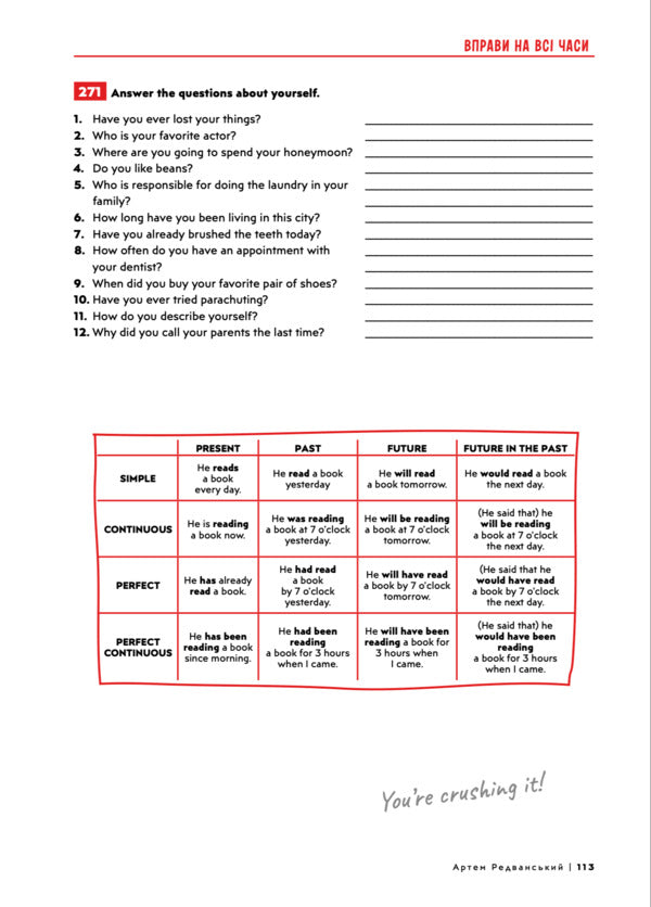 Collection Of English Exercises English Grammar Practice - Збрник вправ з англйсько English Grammar Practice Artyom Redvanskyi - Артем Редванський 9786179525681-5