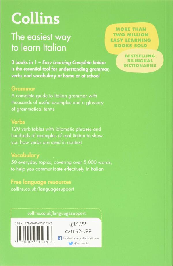 Collins Easy Learning. Complete Italian Grammar Verbs Vocabulary. 3 Books In 1 / Author not specified 9780008141752-3