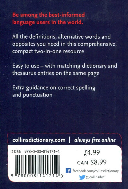Collins Gem. English Dictionary and Thesaurus / Collins Gem. English Dictionary and Thesaurus  978-0-00-814171-4-3