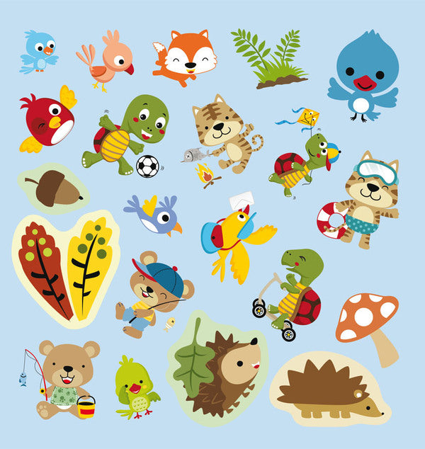 Coloring pages, applications, tasks. Animals Cheerful and funny. 40 stickers / Розмальовки, аплікації, завдання. Тварини. Веселі та кумедні. 40 наліпок  978-966-987-664-5-5