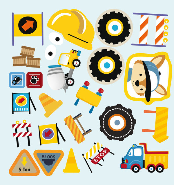 Coloring pages, applications, tasks. Construction site. 40 stickers / Розмальовки, аплікації, завдання. Будівельний майданчик. 40 наліпок  978-966-987-670-6-4
