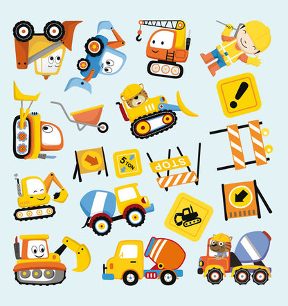 Coloring pages, applications, tasks. Construction site. 40 stickers / Розмальовки, аплікації, завдання. Будівельний майданчик. 40 наліпок  978-966-987-670-6-5