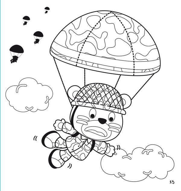 Coloring pages, applications, tasks. Military equipment. 40 stickers / Розмальовки, аплікації, завдання. Військова техніка. 40 наліпок  978-966-987-778-9-5