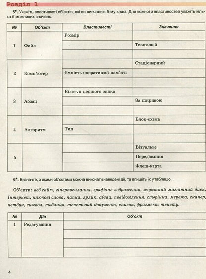Computer Science. A workbook. 6th grade / Інформатика. Робочий зошит. 6 клас Иосиф Ривкинд 978-966-11-0972-7-3