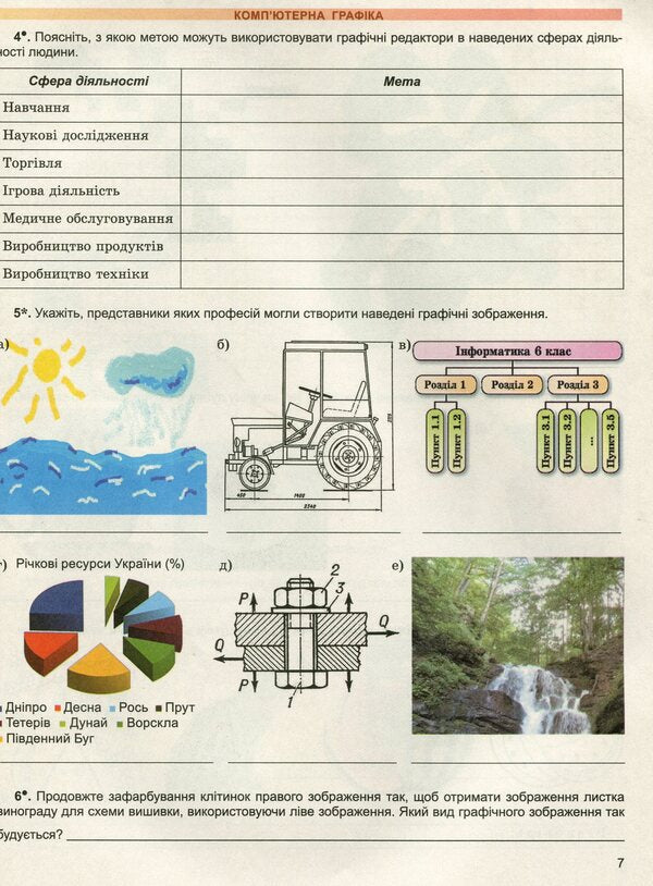Computer Science. A workbook. 6th grade / Інформатика. Робочий зошит. 6 клас Иосиф Ривкинд 978-966-11-0972-7-6