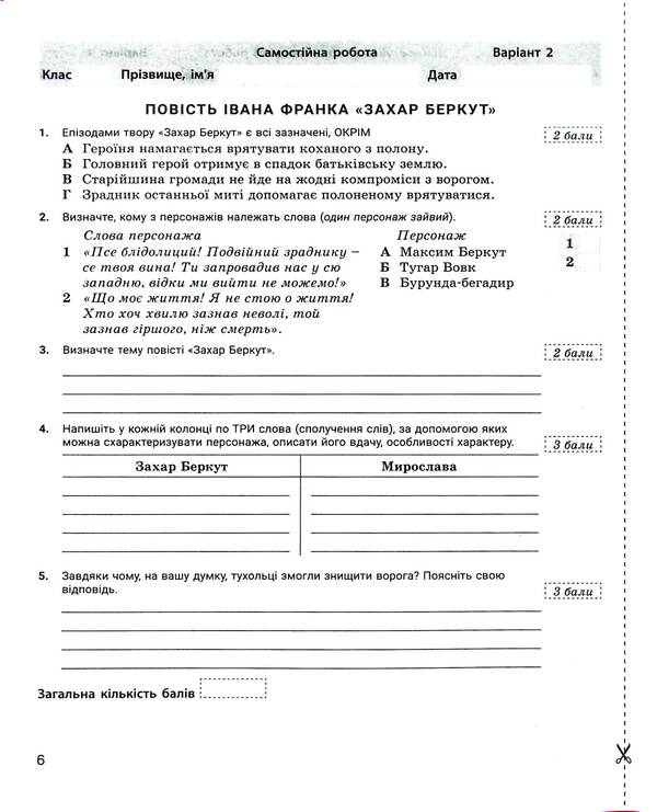 Control of learning results. Ukrainian literature. 7th grade / Контроль результатів навчання. Українська література. 7 клас Александр Заболотный, Виктор Заболотный 978-966-945-450-8-6