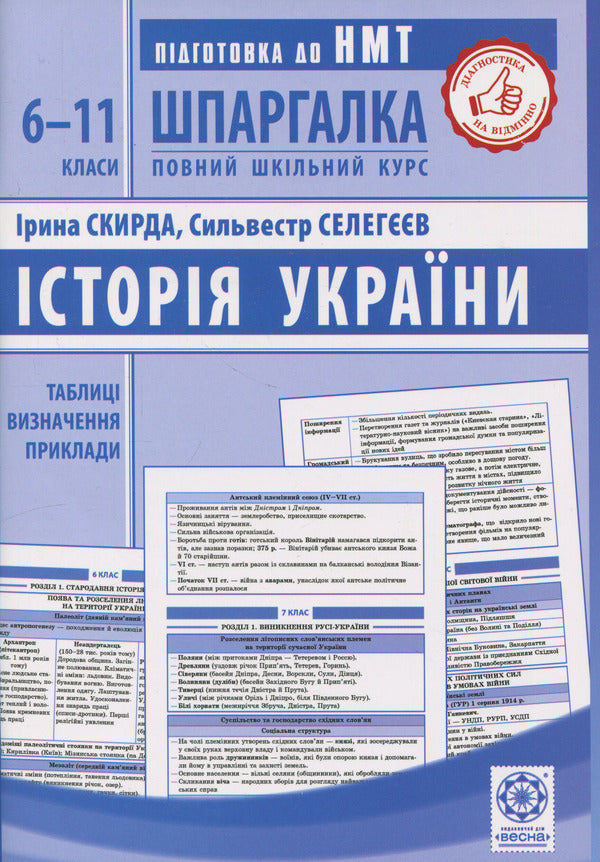Crib. History Of Ukraine. 6-11 Grades / Шпаргалка. Історія України. 6-11 класи Iryna Skirda, Sylvester Selegeev / Ірина Скірда, Сільвестр Селегєєв 9786176867753-1