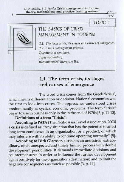Crisis Management In Tourism. Theory, Methodology And Practice. Training Manual Marta Malskaya, Irina Purskaya / Марта Мальская, Ирина Пурськая 97861775941080-3